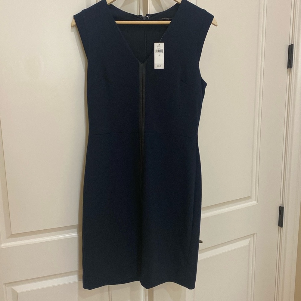 Banana republic navy blue knit dress size 6 new with tags